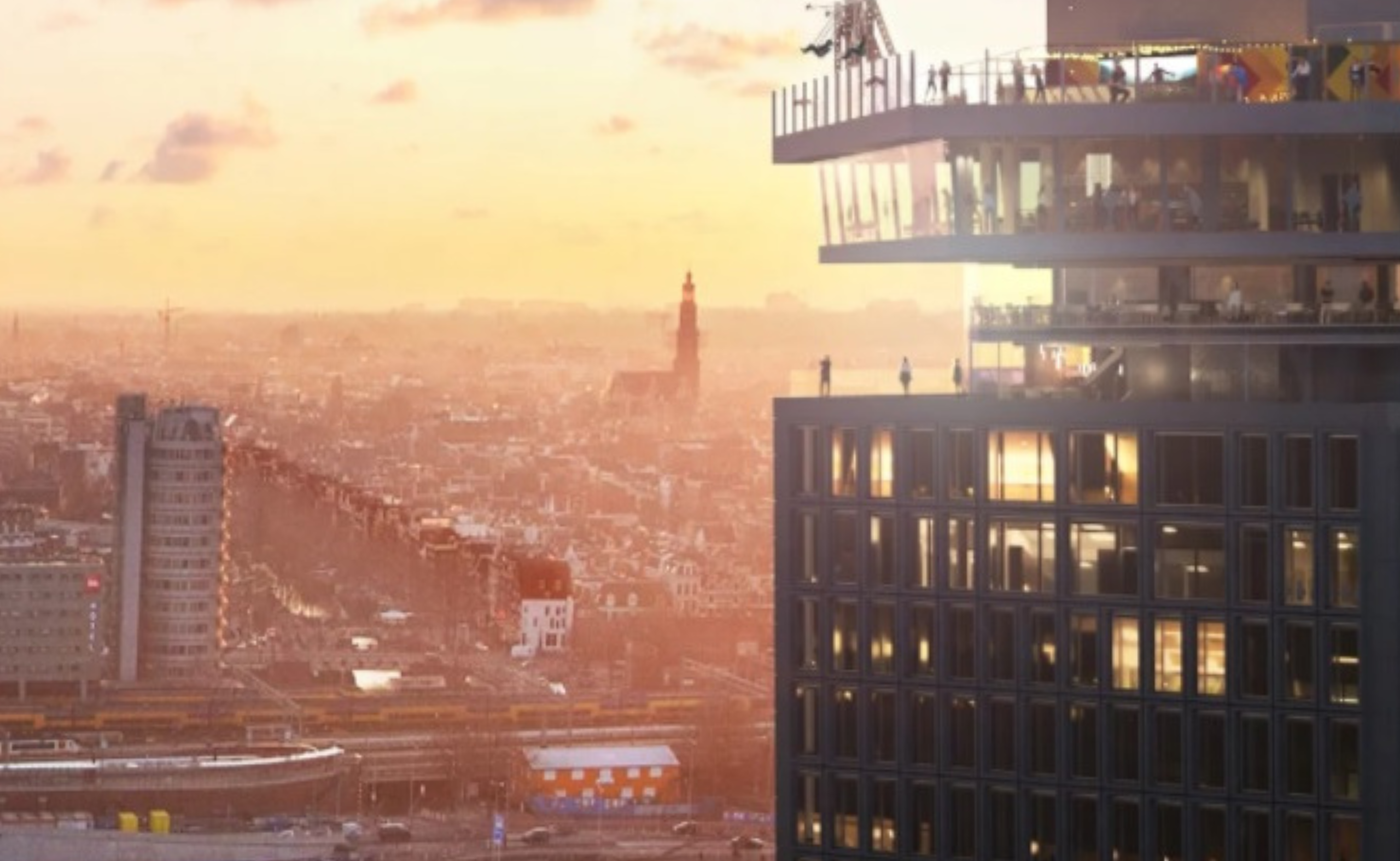 The Amsterdam Tower - aan het IJ Amsterdam, kantoorpand Sony Music Entertainment met audiovisuele oplossingen van Fidato.